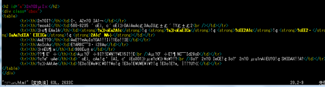 viで文字化けした