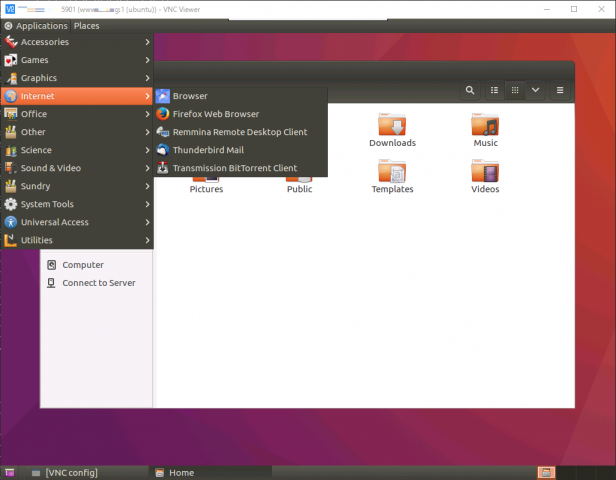 UbuntuでVNCのスクリーンショット