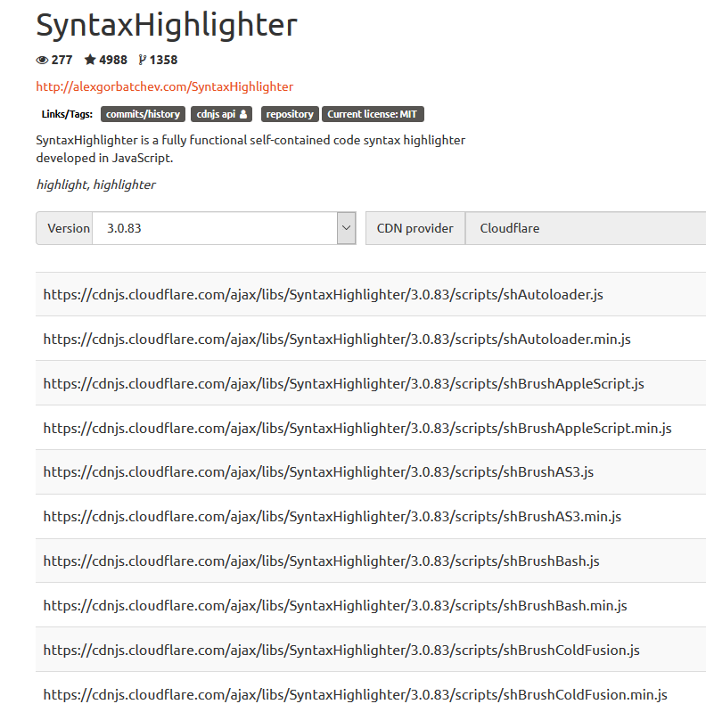 syntax highlighter
